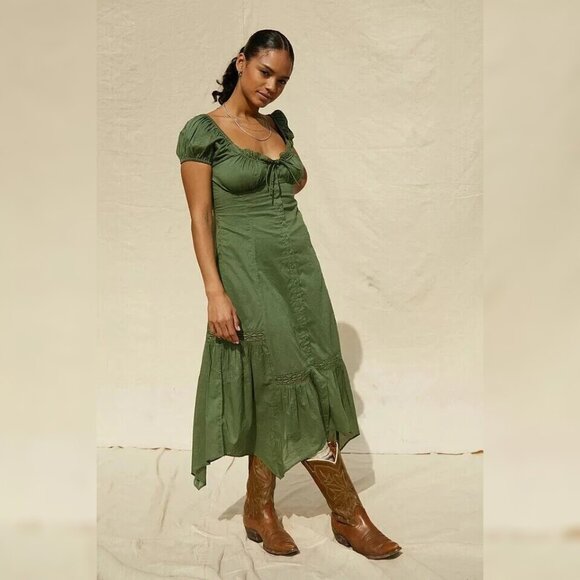 Urban Outfitters Carmen Bohemia Dress XS Women Casual Buttondown Midi NEW 42022 - Picture 2 of 4